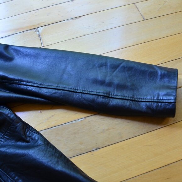 Kasper Genuine Leather Full Zip Collar Jacket Size L Black - Picture 5 of 11